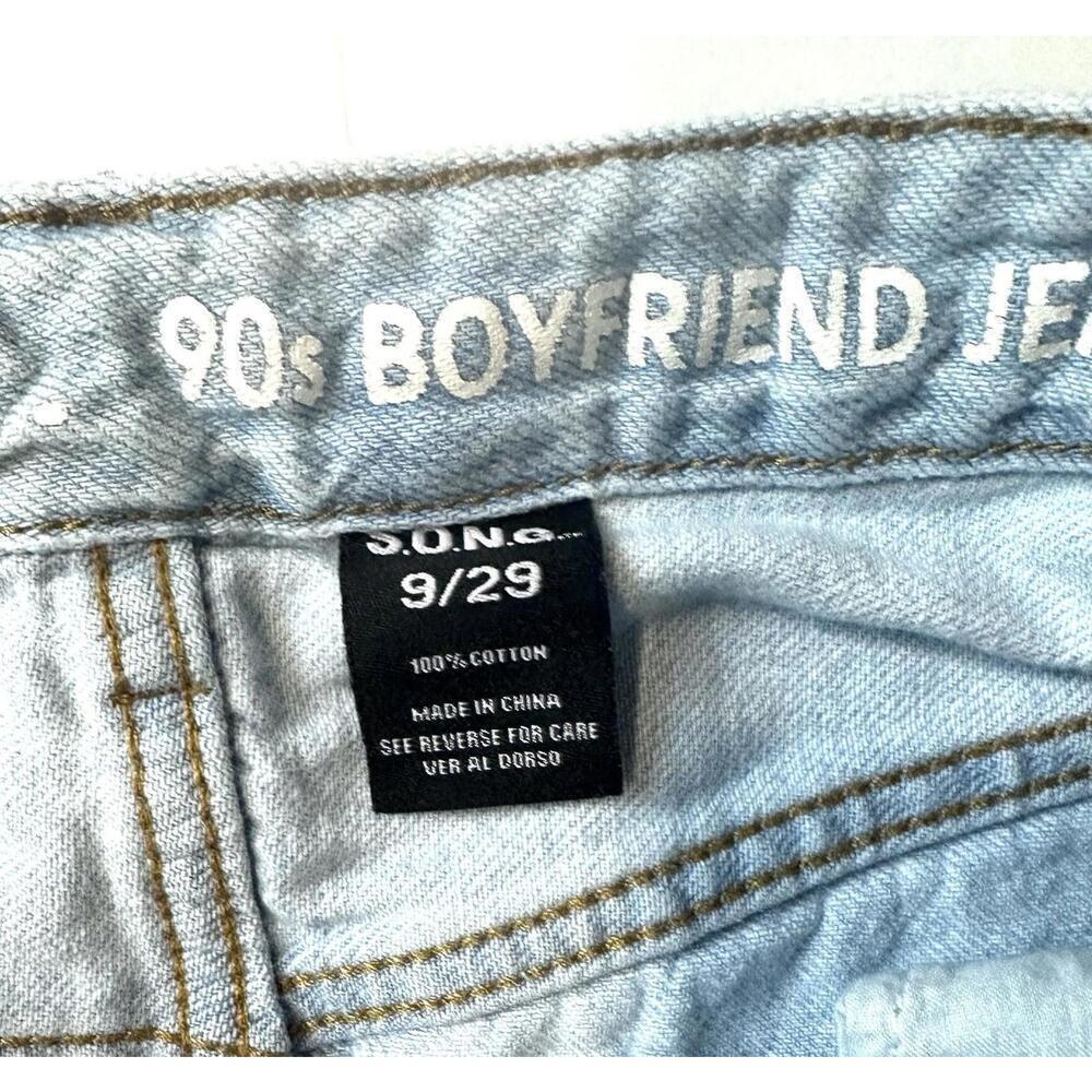 S.O.N.G. 90s Boyfriend Jeans Destroyed Light Blue Size 9/29 - Picture 8 of 15